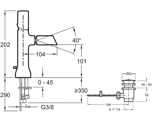Смеситель Jacob Delafon TOOBI E8961-BN для биде, полированный никель