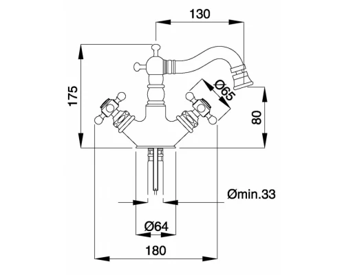Смеситель Migliore Arcadia 18385 для биде - хром