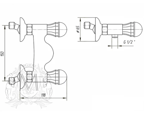 Смеситель Migliore Korona ML.KRN-4746.BR для душа - бронза