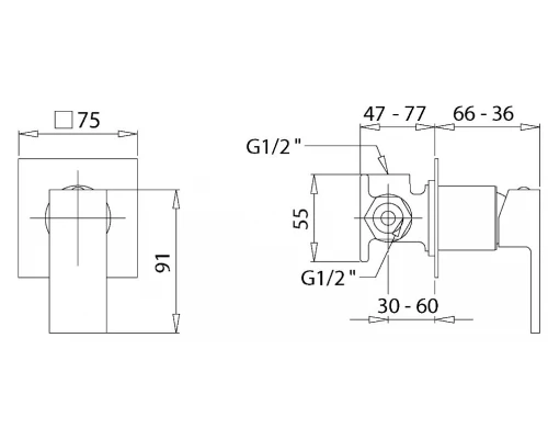 Смеситель Migliore Kvant 25400 скрытого монтажа, для душа, золото