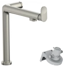 Смеситель Hansgrohe Aqittura M91 для кухонной мойки с подключением к фильтру, сталь, 76804800