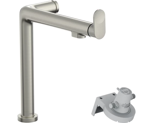 Смеситель Hansgrohe Aqittura M91 для кухонной мойки с подключением к фильтру, сталь, 76804800