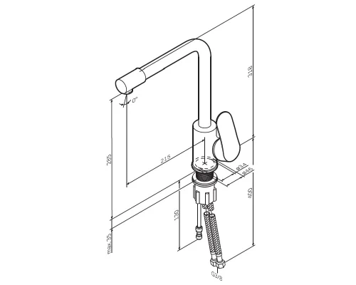 Смеситель для кухни Am.Pm Like с каналом для питьевой воды, сатин, F8005711
