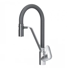 Смеситель для кухни Am.Pm Like с каналом для питьевой воды, гибкий излив, черный/хром, F8007802