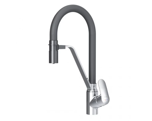 Смеситель для кухни Am.Pm Like с каналом для питьевой воды, гибкий излив, черный/хром, F8007802
