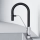 Смеситель для кухни Am.Pm Like с каналом для питьевой воды, гибкий излив, черный/хром, F8007802