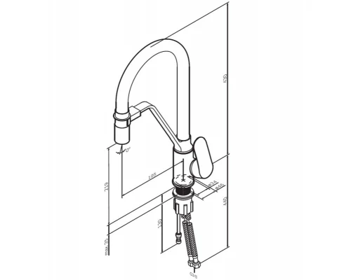 Смеситель для кухни Am.Pm Like с каналом для питьевой воды, гибкий излив, черный/хром, F8007802