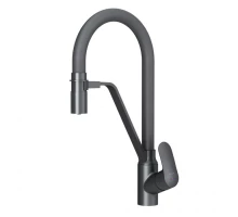 Смеситель для кухни Am.Pm Like с каналом для питьевой воды, гибкий излив, черный, F8007822