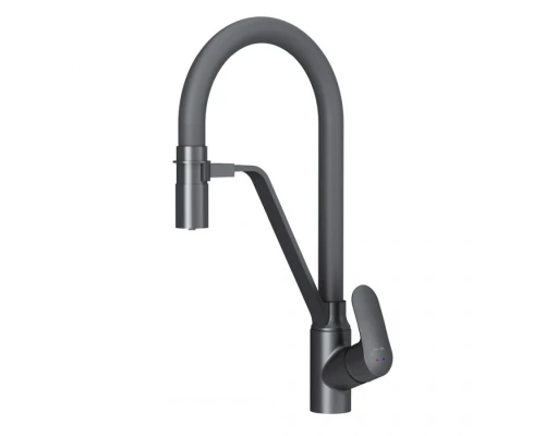 Смеситель для кухни Am.Pm Like с каналом для питьевой воды, гибкий излив, черный, F8007822