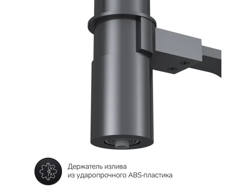 Смеситель для кухни Am.Pm Like с каналом для питьевой воды, гибкий излив, черный, F8007822