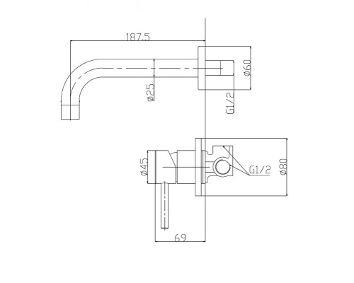 Смеситель для раковины BelBagno Etna, скрытый монтаж, сатин, ETN-BLVM-2-IN