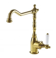 Смеситель Bravat Art River F775109G-1 для кухонной мойки, цвет золото