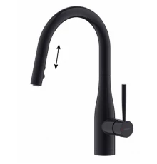 Смеситель Bravat Miranda для кухни, с вытяжным изливом, цвет черный матовый, F7164208BW-1B-ENG