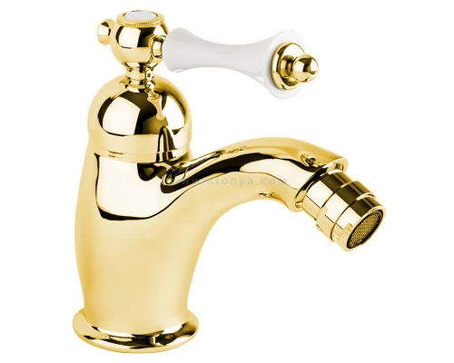 Смеситель Cezares Margot MARGOT-BSM1-03/24-Bi для биде, золото/белый