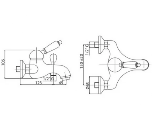 Смеситель Cezares Elite PBVM-03-Nc цвет золото, ручки орех