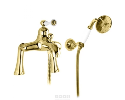 Смеситель Cezares Margot MARGOT-PBVM-03/24-Bi для ваны/душа, золото/белый