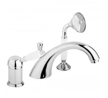 Смеситель Cezares ELITE-BVDM-01-Bi для ванны, хром, ручка белая