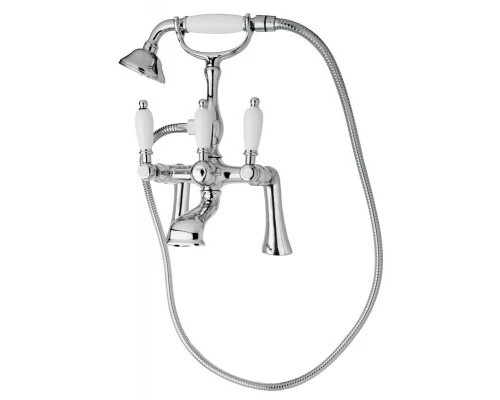 Смеситель Cezares First PBV-01-Bi цвет хром, ручки белые