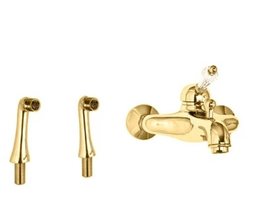 Смеситель Cezares Vintage PBVM-03/24-Sw цвет золото 24 карат, ручки Swarovski