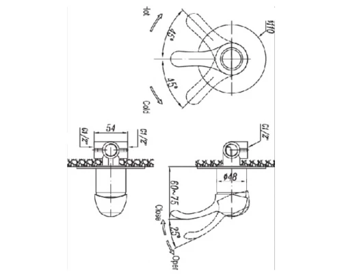 Смеситель Cezares LIRA-C-DIM-01 для душа, хром