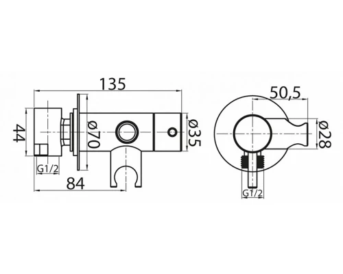 Смеситель для душа Cezares Articoli Vari CZR-DA1-NOP, черный матовый
