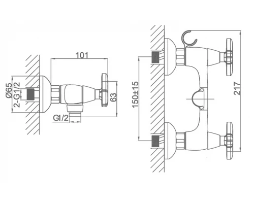 Смеситель D&K Hessen Goethe DA1383141 для душа