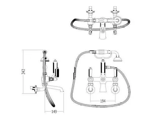 Смеситель Devon&Devon Dandy MARF40MCR для ванны/душа, хром