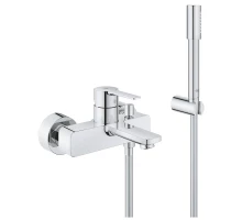 Смеситель Grohe Lineare New для ванны и душа, с душевым гарнитуром, хром, 33850001