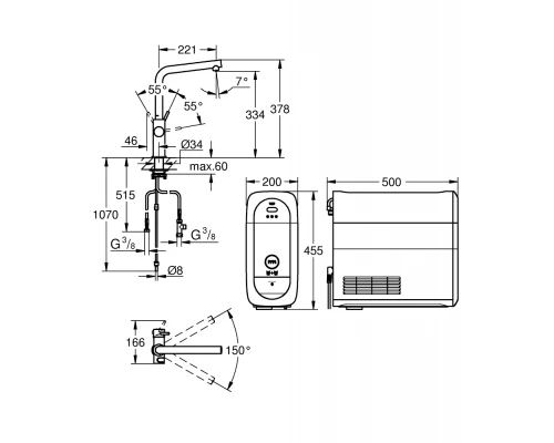 Смеситель для кухни Grohe Blue Home 31454000, с функциями фильтрования и газирования воды