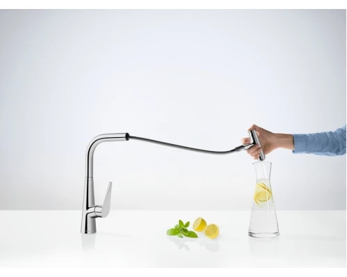 Смеситель Hansgrohe Talis Select S 72821000 300, для кухни, с вытяжным изливом, хром