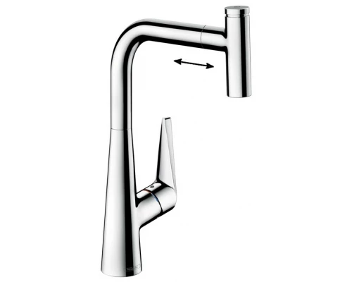Смеситель Hansgrohe Talis Select S 72821000 300, для кухни, с вытяжным изливом, хром
