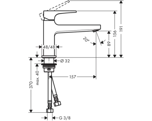 Смеситель Hansgrohe Metropol 100 74502000 для раковины, Long