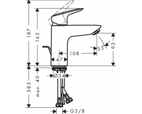 Смеситель Hansgrohe Logis 71102000 для раковины