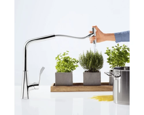 Смеситель Hansgrohe Metris Select 14884000 для кухни, хром