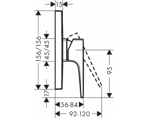 Смеситель Hansgrohe Metropol для душа, золото, 32565990