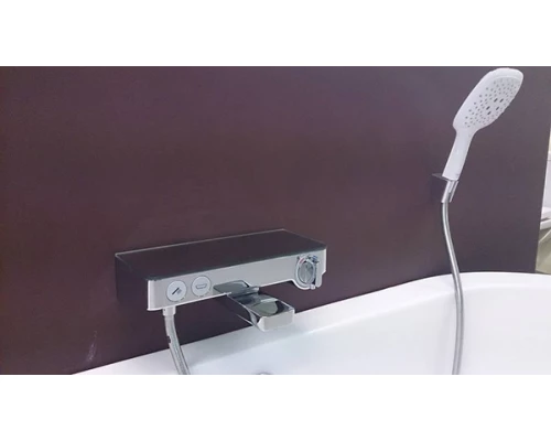 Смеситель Hansgrohe 13151000 Ecostat Select для ванны с кнопками управления, термостатический, хром, 30 см