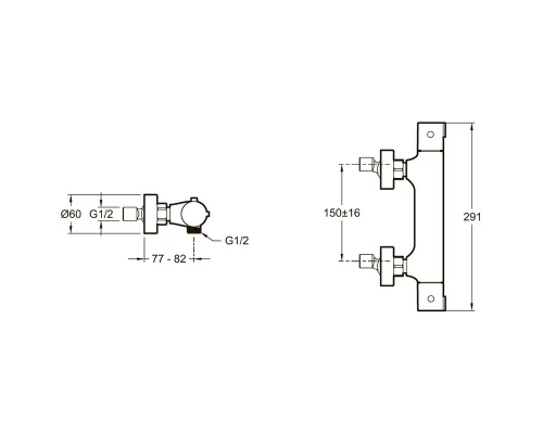 Смеситель Jacob Delafon Brive для душа, термостатический, E24334-CP