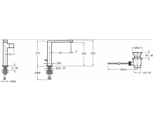 Смеситель Jacob Delafon Composed E73159-TT для раковины, покрытие титан