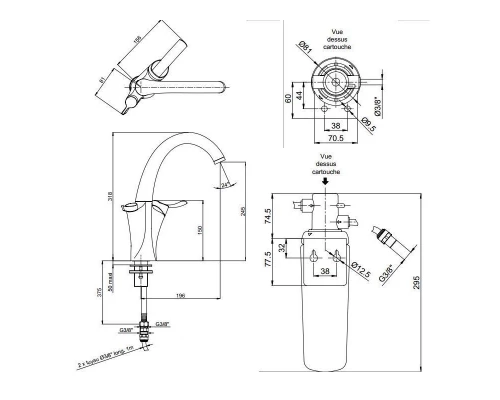 Смеситель Jacob Delafon Carafe E18865-VS для кухни, цвет нержавеющая сталь
