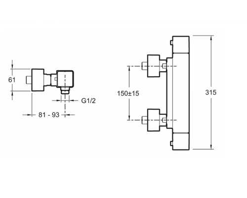 Смеситель Jacob Delafon Strayt E9096-CP для душа