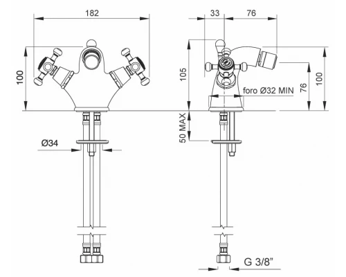Смеситель Migliore Lady 18846 для биде - золото