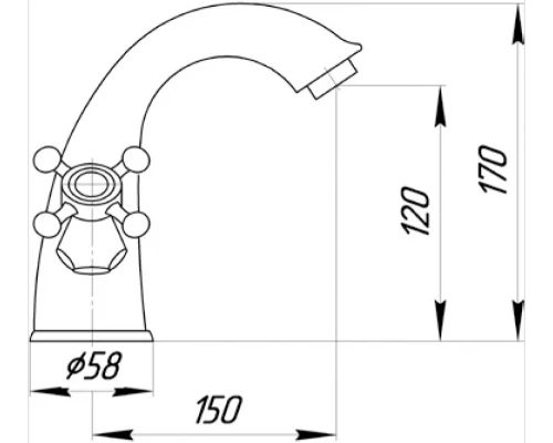 Смеситель Migliore Prestige 26896 для раковины, золото