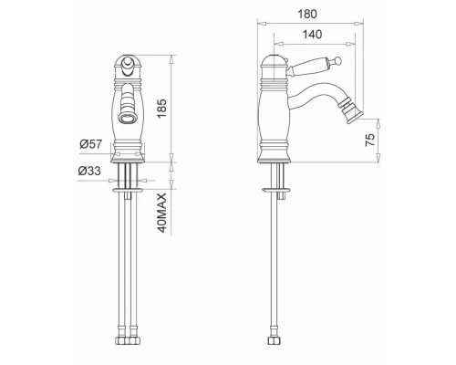 Смеситель Migliore Oxford 19084 с термостатом для биде, бронза