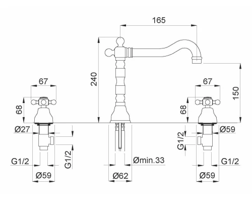 Смеситель Migliore Revival 19504 для раковины - хром