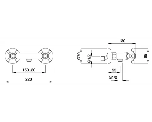 Смеситель Migliore Arcadia 18380 для душа - бронза
