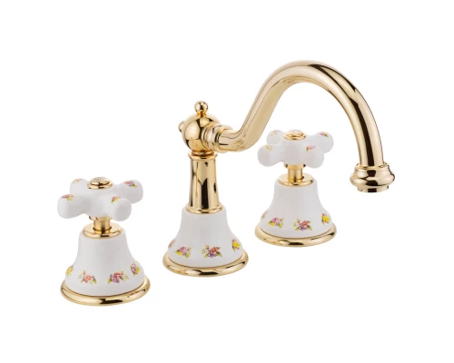 Смеситель Migliore Provance 19482 для раковины на 3 отверстия, золото