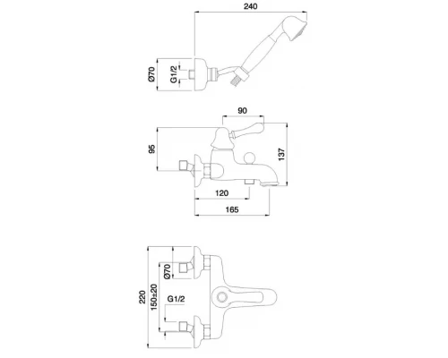 Смеситель Migliore Maya 18928 для ванны/душа - золото