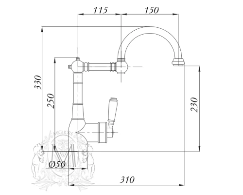 Смеситель Migliore Ermitage 18225 для кухни, хром