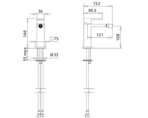 Смеситель Migliore Kvant 25398 для биде, золото