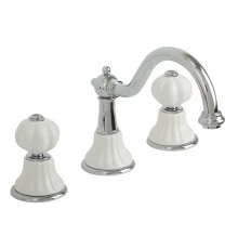 Cмеситель Migliore Olivia 19007 для раковины, хром, ручки белая керамика